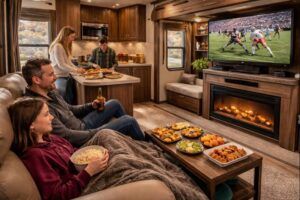 ChatGPT Cozy fall afternoon inside the RV